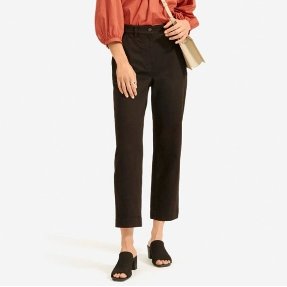 Everlane Straight Leg Crop Jeans Black Size 0 Short - Picture 1 of 11